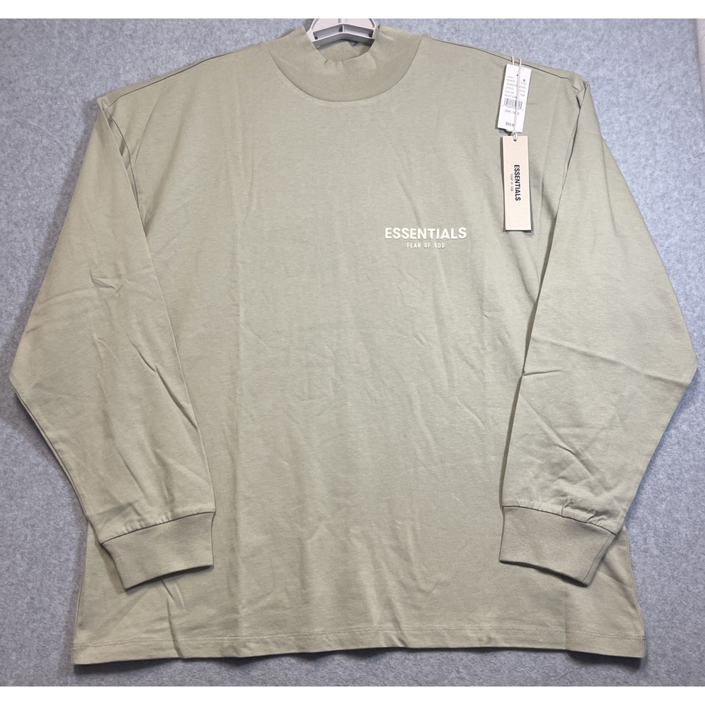 Essentials Fear Of God Men's Long Sleeve T-Shirt Sea Foam Oversized Sz Sm NWT